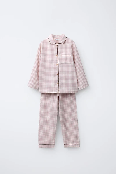 3-6 YEARS/ GINGHAM FLANNEL PAJAMAS