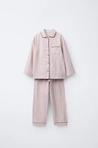 3-6 YEARS/ GINGHAM FLANNEL PAJAMAS