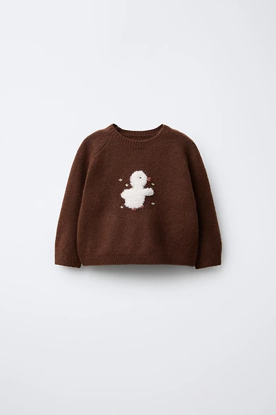 PULL EN MAILLE AVEC CANARD BRODÉ