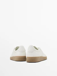 Crackled leather trainers