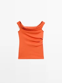 Draped top with knot detail