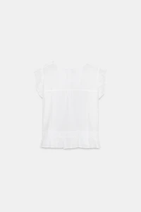 BLOUSE ENTRE-DEUX ET VOLANTS
