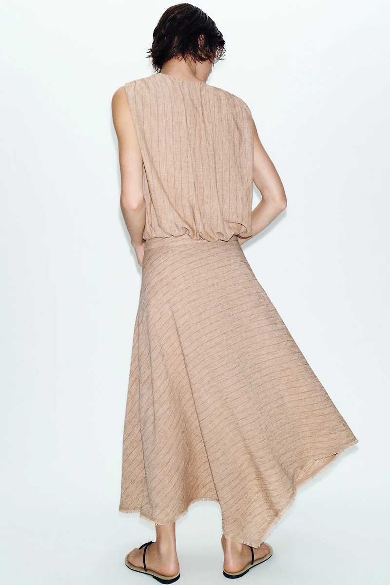 ASYMMETRIC STRIPED SKIRT