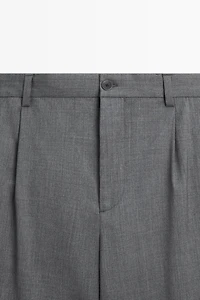 Pantalon à pinces en mélange de laine froide