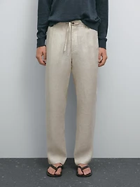 Total look linen trousers