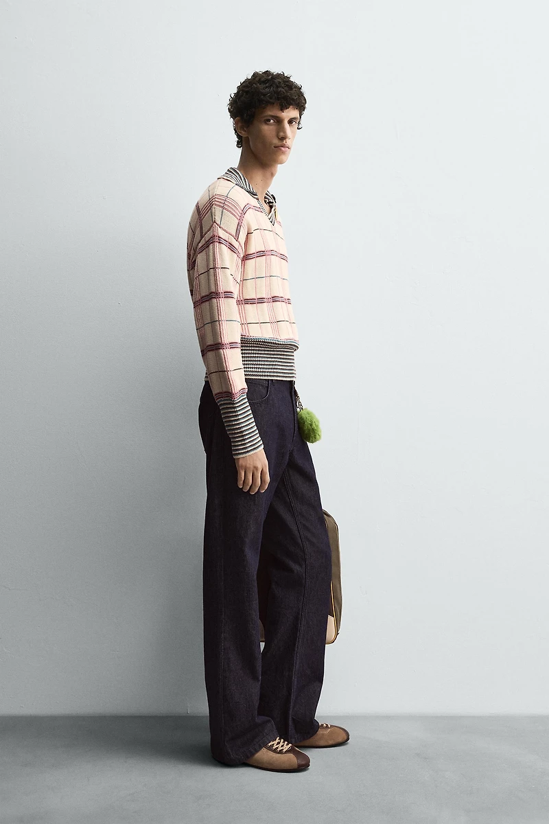 CHECK JACQUARD KNIT POLO SHIRT HARRY LAMBERT FOR ZARA X DISNEY