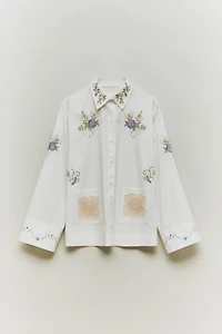 EMBROIDERED CROCHET SHIRT