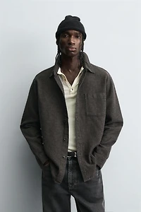 RELAXED FIT TEXTURED OVERSHIRT