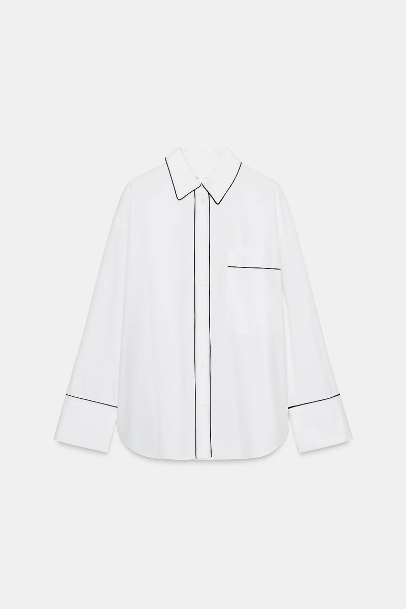 ZW COLLECTION CONTRAST POPLIN SHIRT