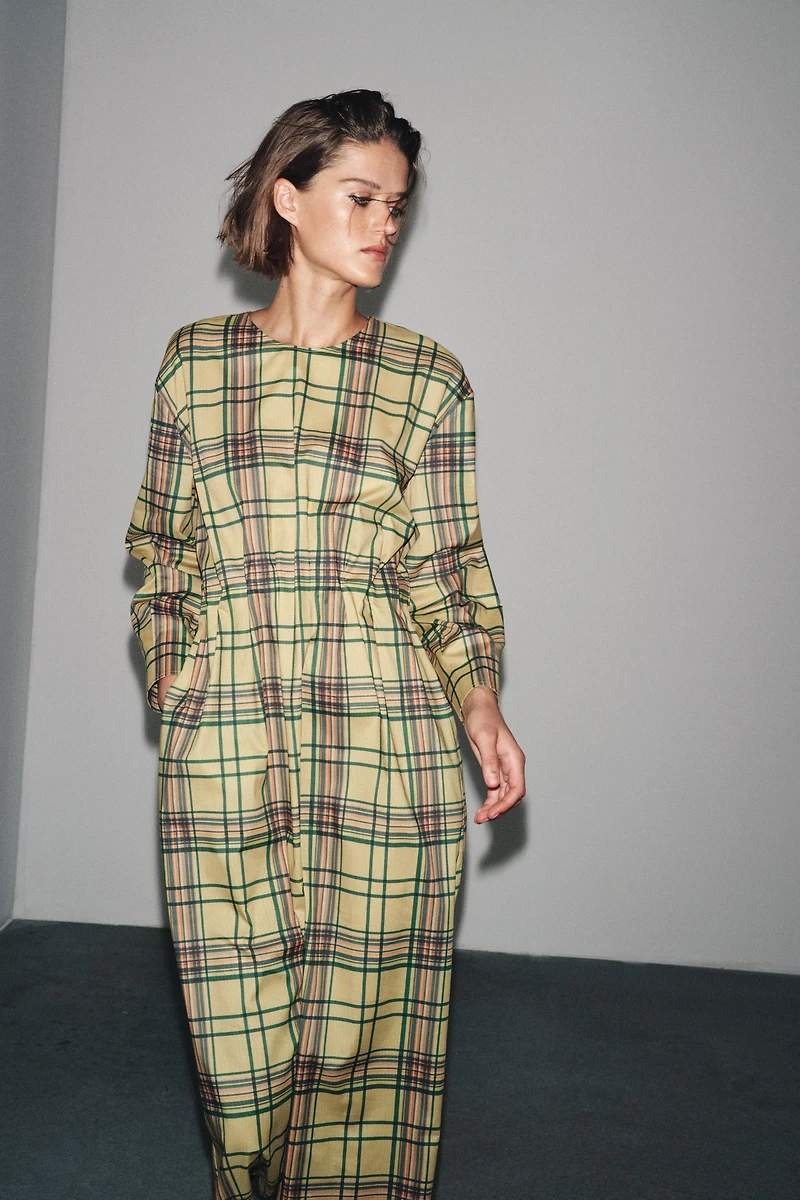ROBE MI-LONGUE À CARREAUX ZW COLLECTION