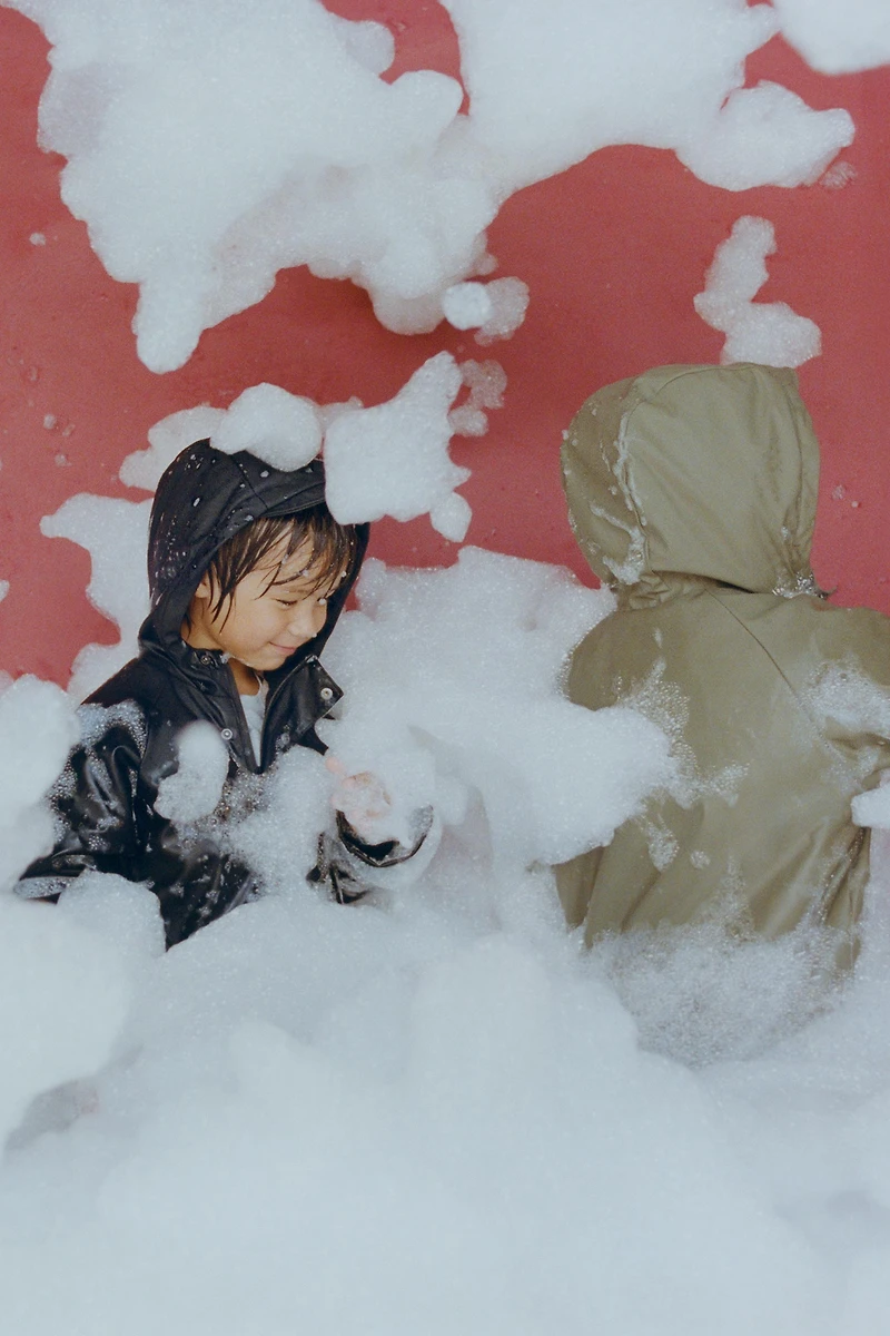 RUBBERIZED WATER REPELLENT FLEECE LINED RAINCOAT