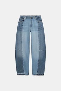 ZW COLLECTION MID-RISE PATCHWORK BARREL JEANS
