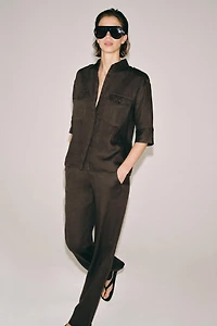 CHEMISE 100 % LIN À POCHES ZW COLLECTION