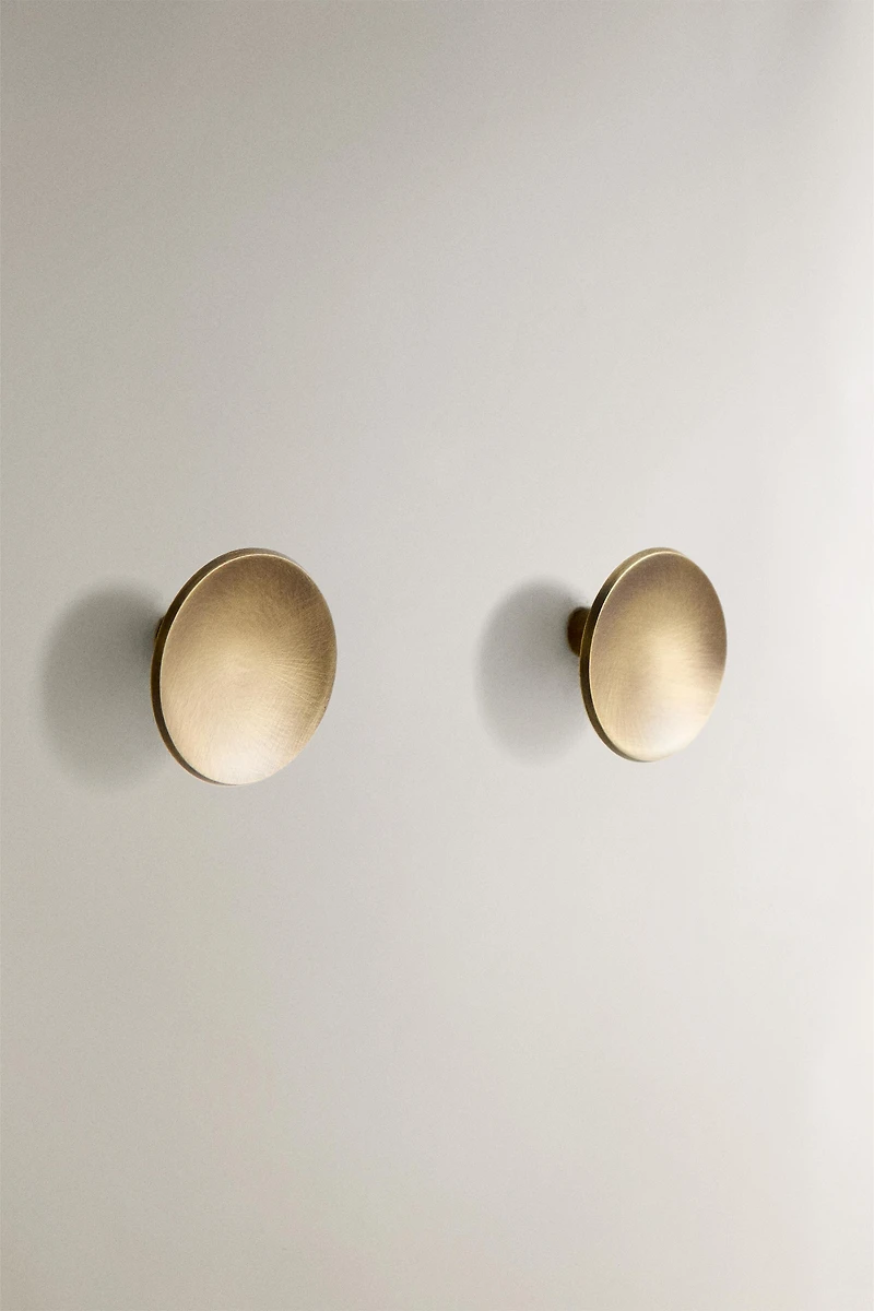 LOT BOUTONS DE PORTE LAITON RONDS (LOT DE 2