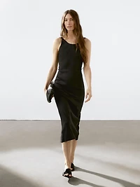 Robe midi décolleté dos
