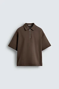 POLO INTERLOCK À ZIP