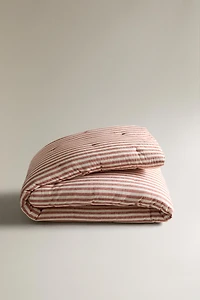KIDS' LINEN AND COTTON STRIPED QUILT