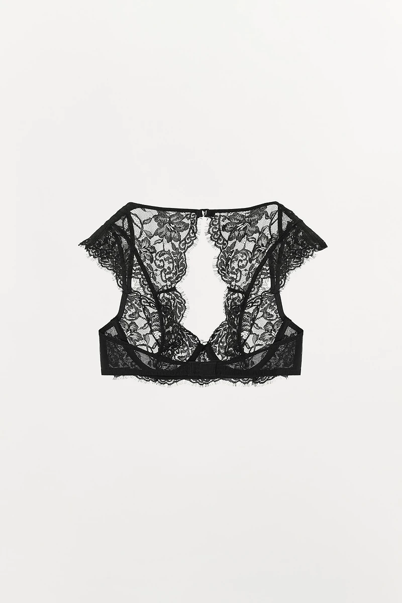 UNDERWIRE LACE SLEEVE BRA