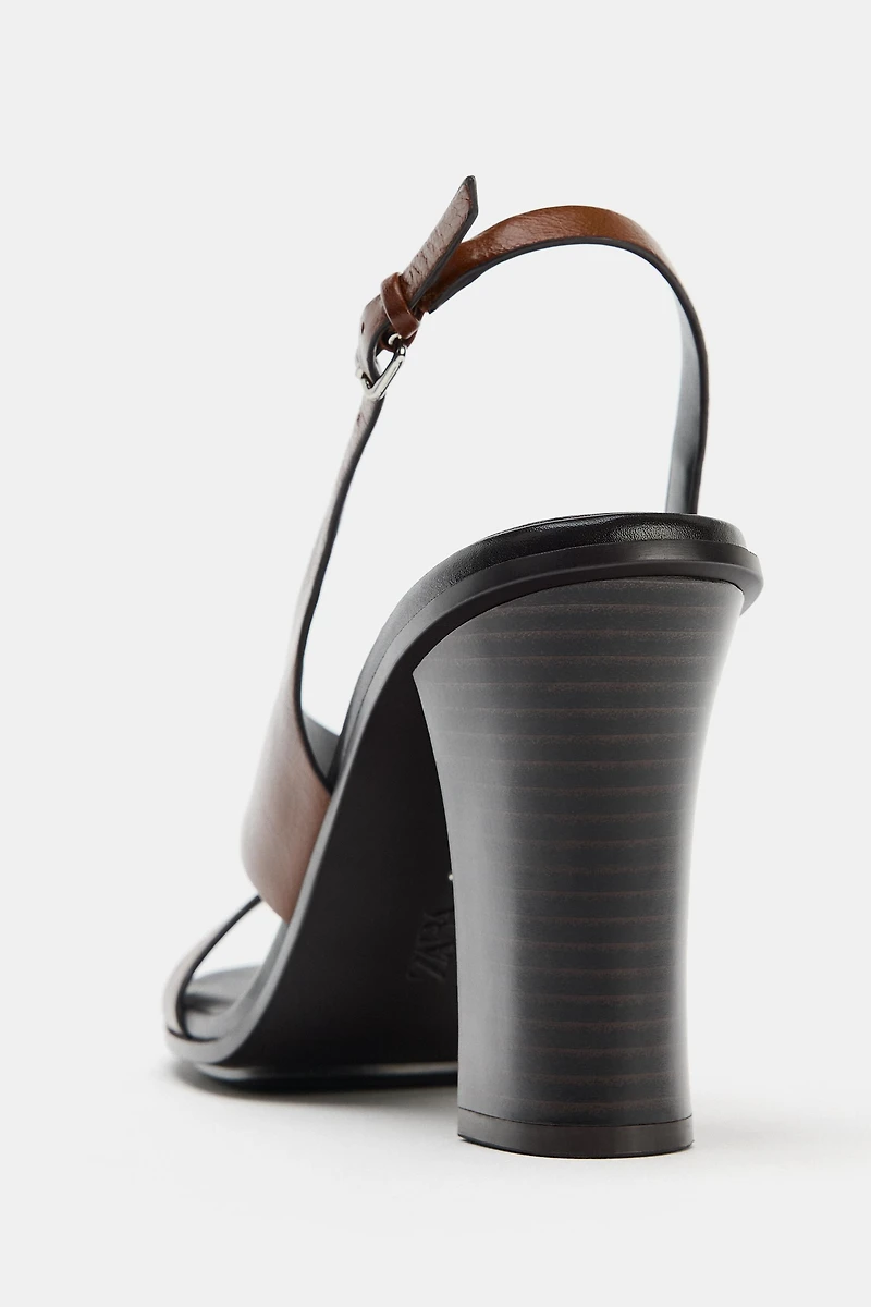 LEATHER HEELED SANDALS