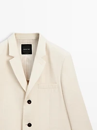 Linen blend suit blazer