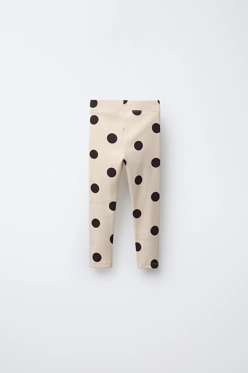 PRINTED RIBBED LEGGINGS