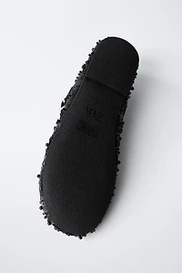 BUCKLE BALLET FLATS WITH PEARLS