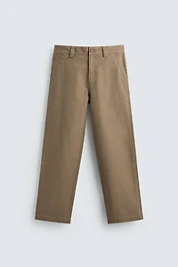EMBROIDERED STRAIGHT FIT PANTS