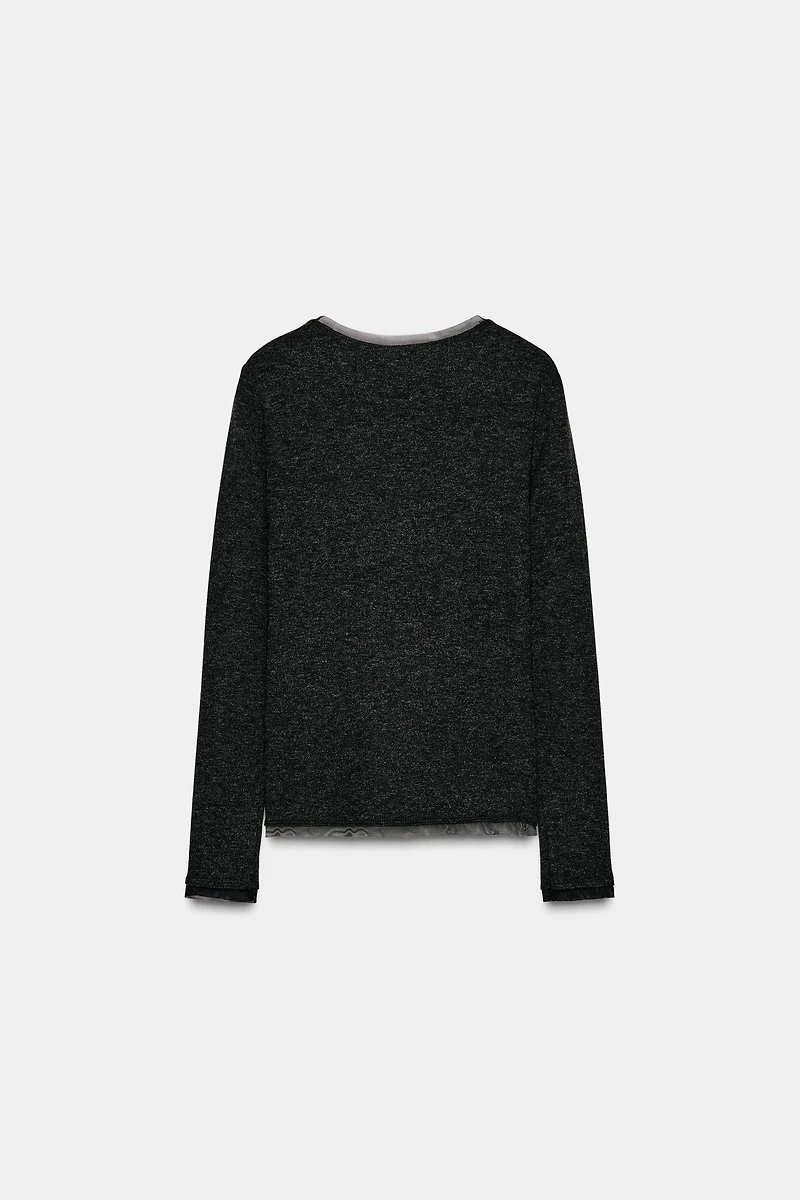 TULLE TRIM T-SHIRT