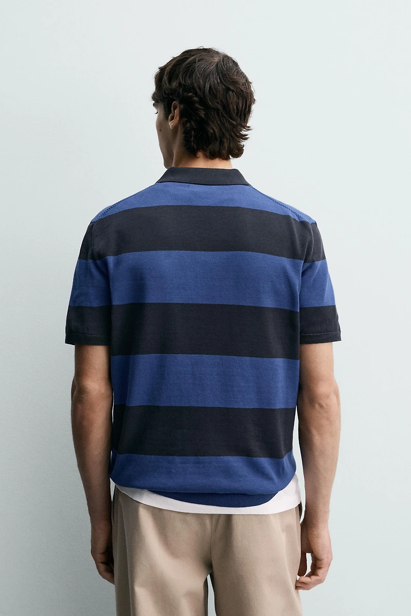 JACQUARD STRIPED KNIT POLO