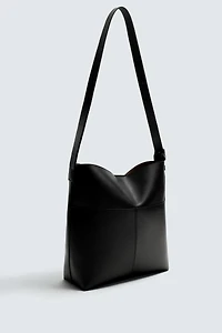 TOPSTITCHED SHOPPER BAG