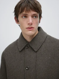 Short wool blend coat with padded lining