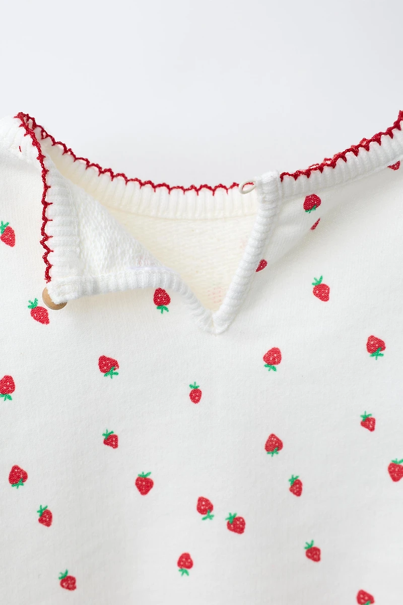 STRAWBERRY PRINT SWEATSHIRT