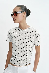 SHORT SLEEVE POLKA DOT T-SHIRT