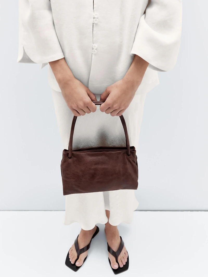 Petit sac compartimenté en cuir nappa