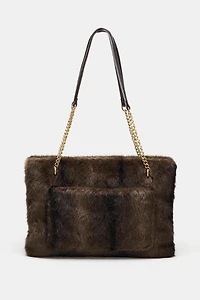 FAUX FUR SHOULDER BAG