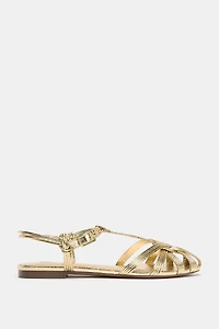 METALLIC STRAP FISHERMAN SANDALS