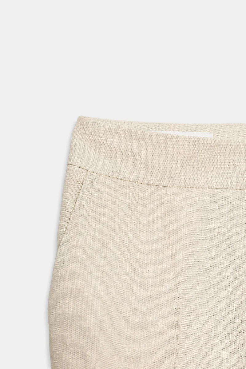 SLIM FIT LINEN PANTS