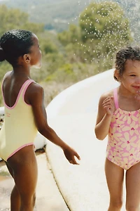 2-6 YEARS/ HIBISCUS FLOWER SWIMSUIT