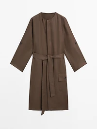 100% linen shirt dress