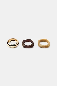 THREE-PACK OF RIGID METAL BRACELETS