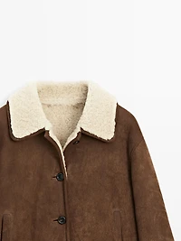 Short leather jacket with lambskin