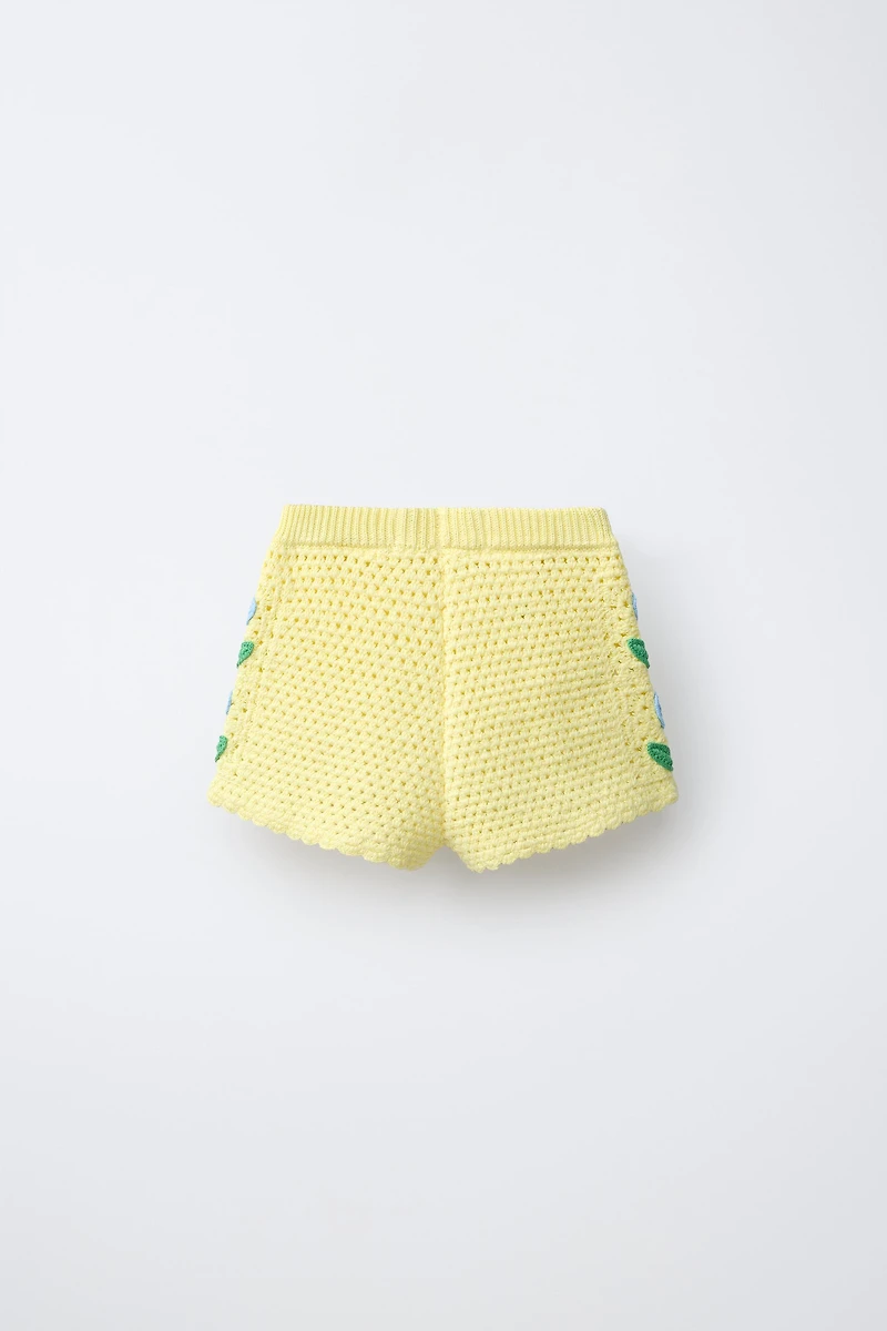 TULIP CROCHET KNIT SHORTS