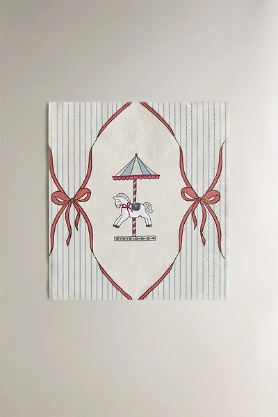 LOT DE SERVIETTES EN PAPIER POUR ENFANTS CARROUSEL NOËL (LOT DE 20)