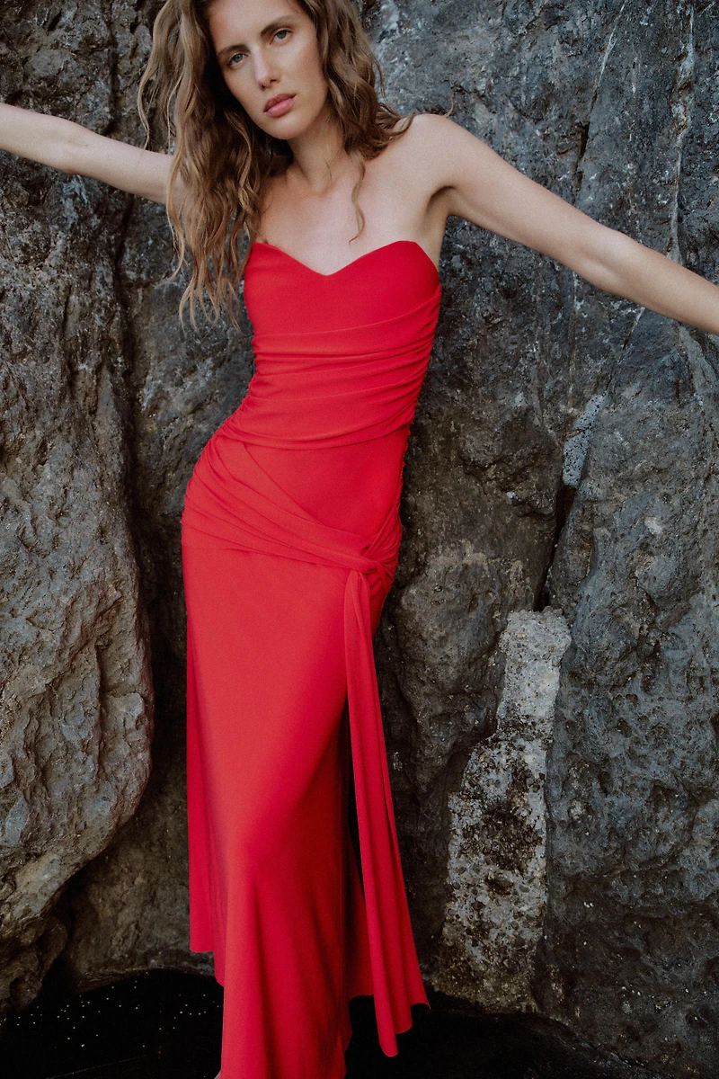 LONG DRAPED DRESS