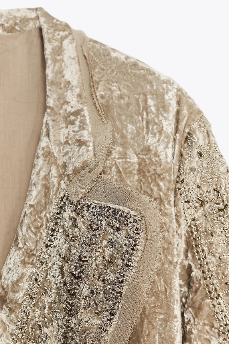 ZW COLLECTION LIMITED EDITION EMBROIDERED VELVET KIMONO