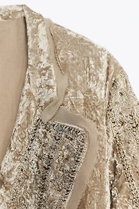 ZW COLLECTION LIMITED EDITION EMBROIDERED VELVET KIMONO