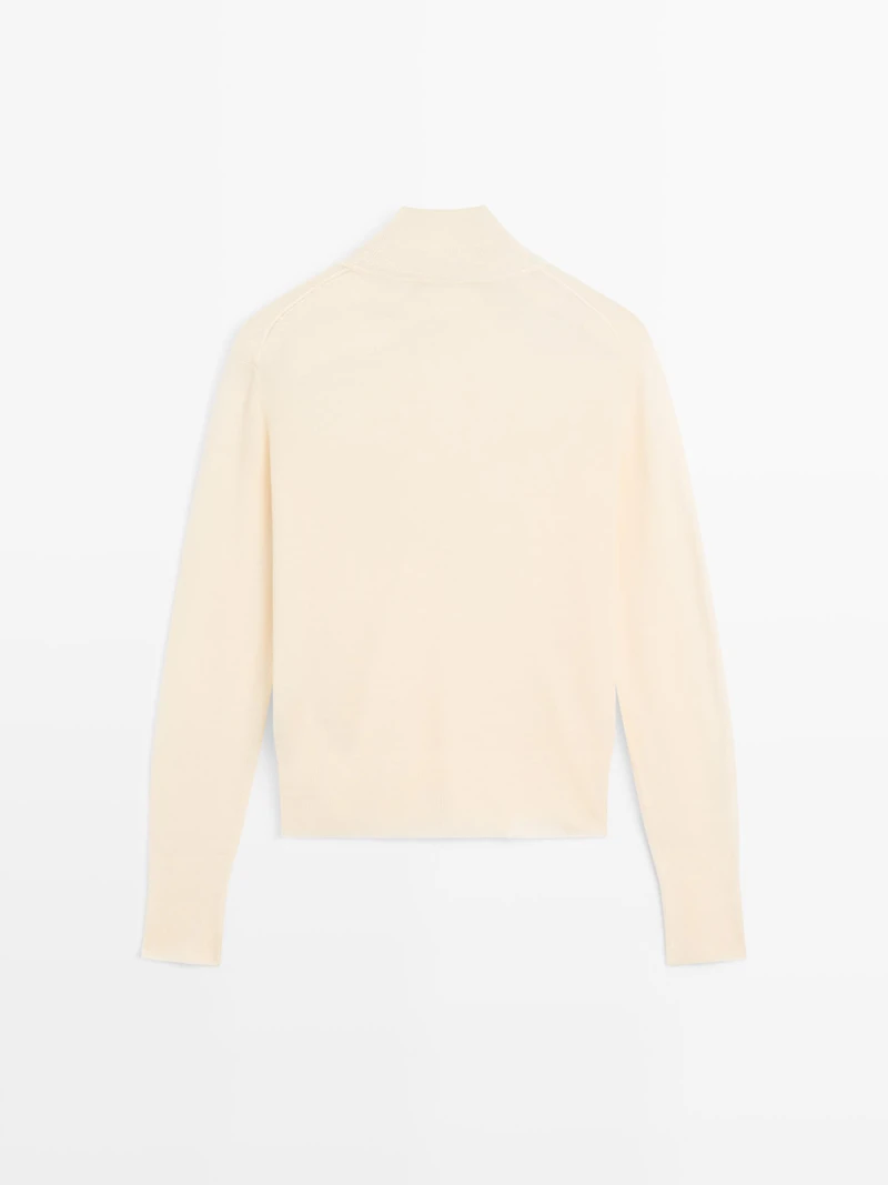 Wool mock turtleneck knit sweater - STUDIO