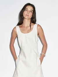 100% cotton denim midi dress
