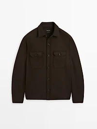 100% wool overshirt with pockets