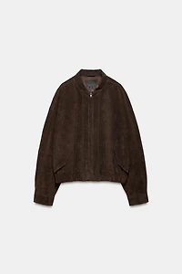 100% SUEDE LEATHER BOMBER JACKET